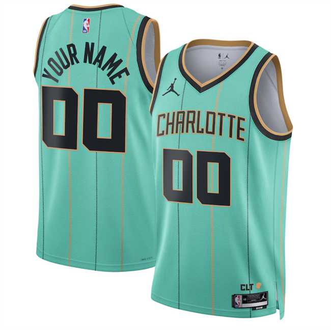 Mens Charlotte Hornets Active Player Custom Mint 2024-25 City Edition Stitched Basketball Jersey